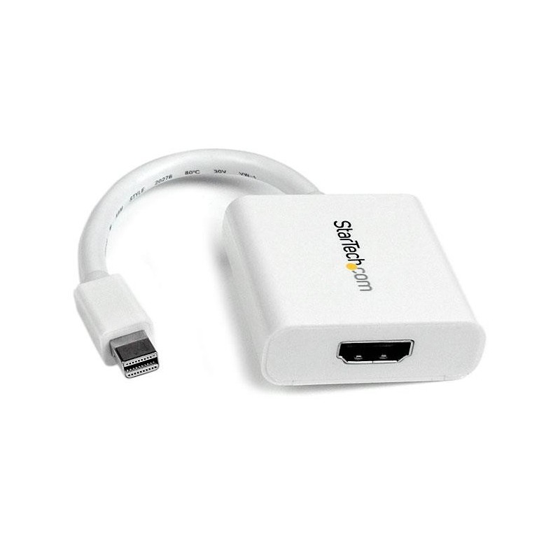 StarTech.com Mini DisplayPort® to HDMI® Video Adapter Converter 1920x1200 - White Mini DP to HDMI Adapter M/F (MDP2HDW) Video